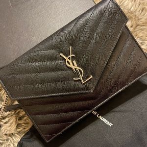 💎AUTHENTIC💎 YSL ENVELOPE CHAIN WALLET